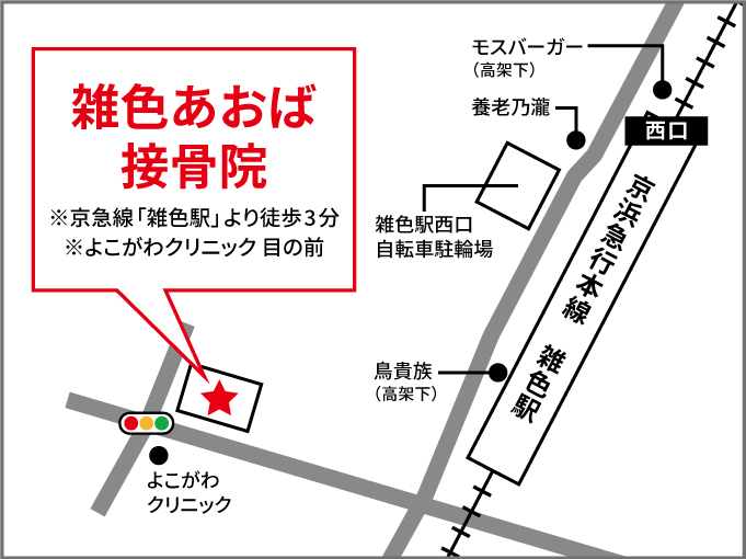 雑色あおば接骨院アクセス地図