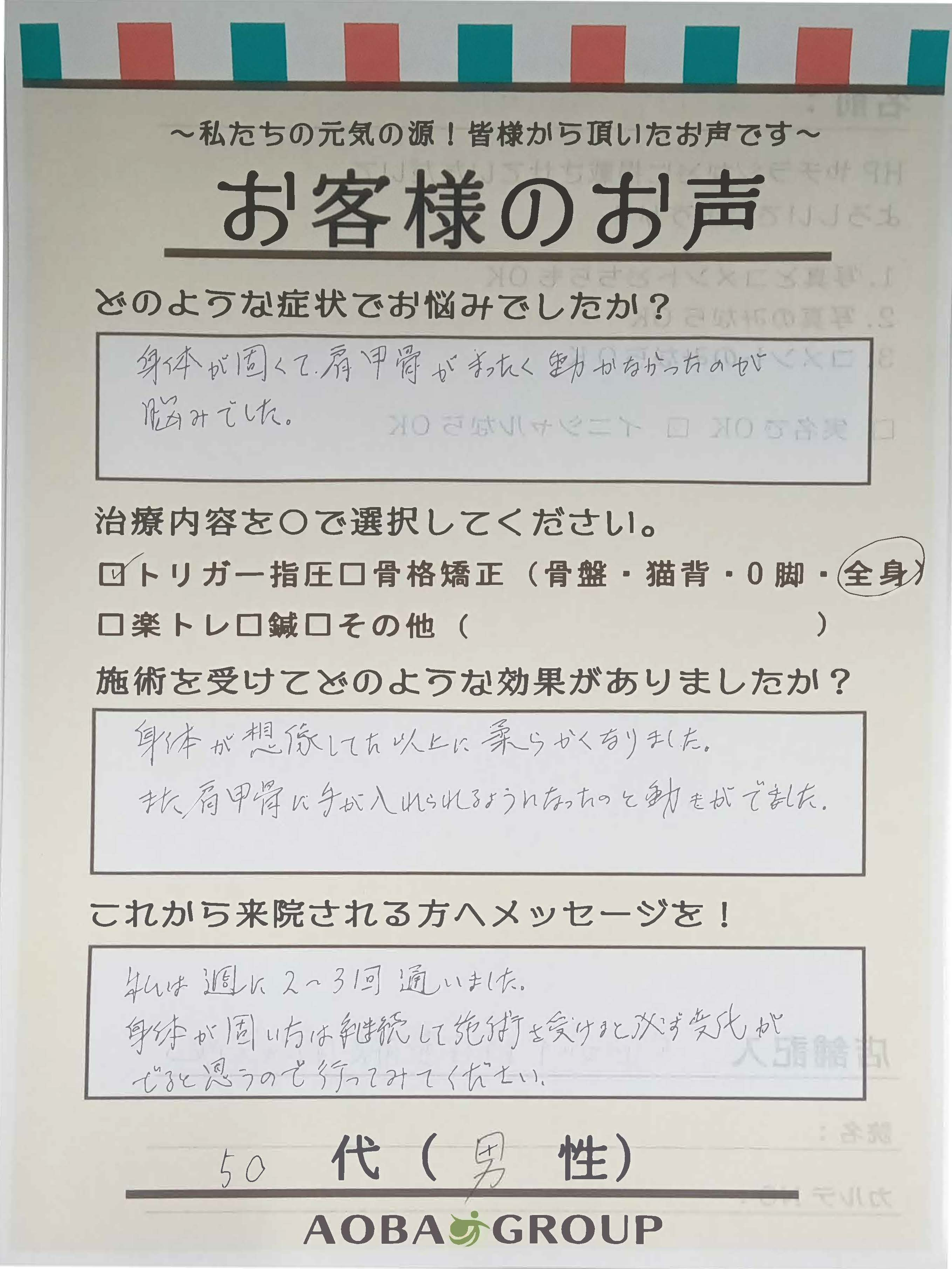 50代男性　T・I様のお声
