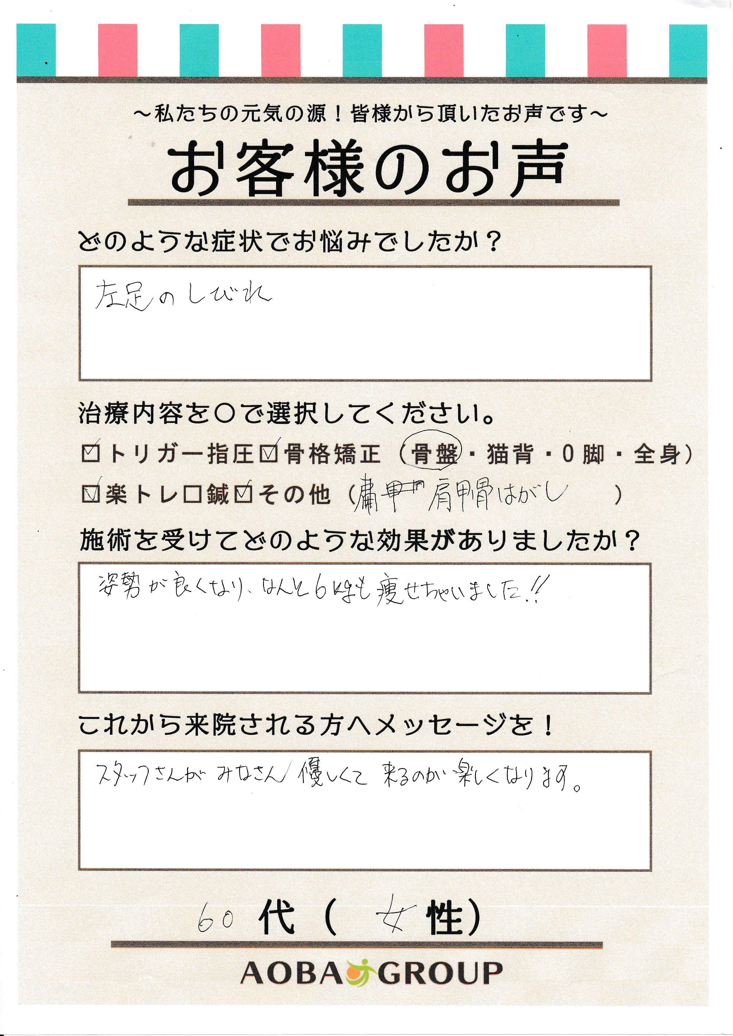 60代女性　S・S　様のお声